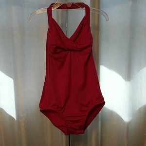 Natalie Hot Pink Halterneck Leotard w/ Rhinestones